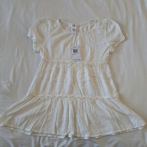 Kandy Kiss girls white top with pearl trim size Large